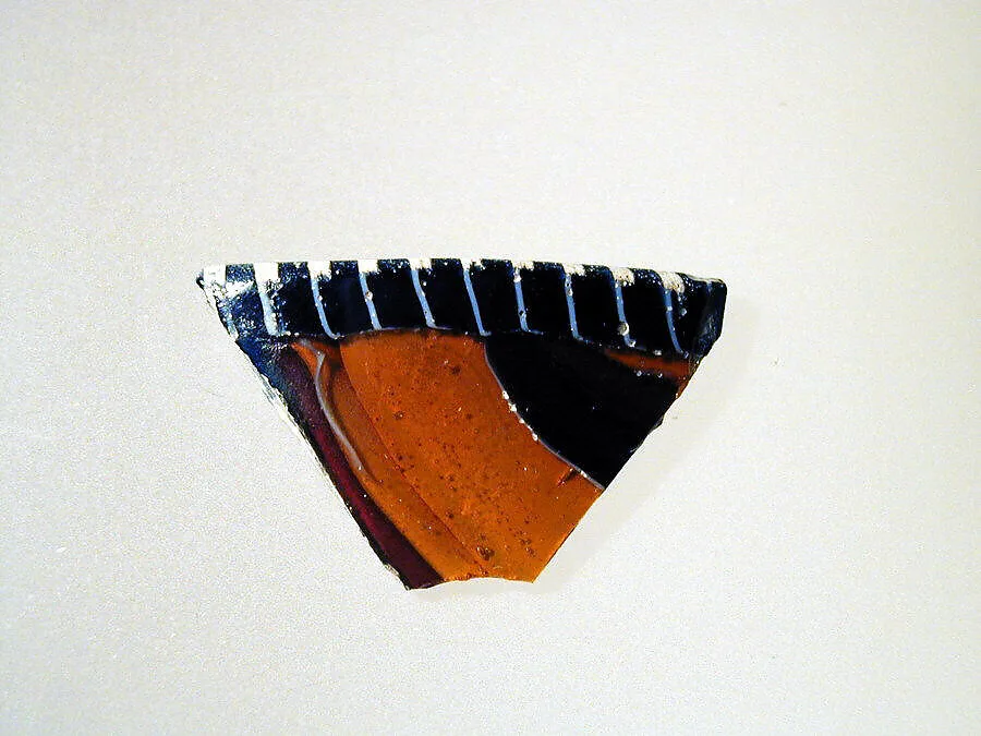 Glass striped mosaic bowl fragment — Unknown