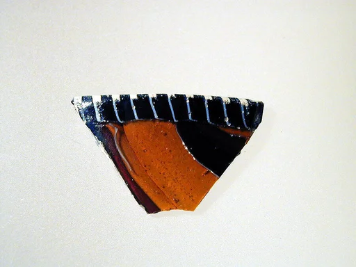 Glass striped mosaic bowl fragment