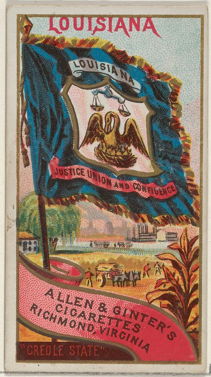 Louisiana, from Flags of the States and Territories (N11) for Allen & Ginter Cigarettes Brands — Allen & Ginter