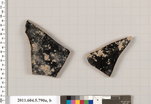 Terracotta fragments of a kylix (drinking cup)