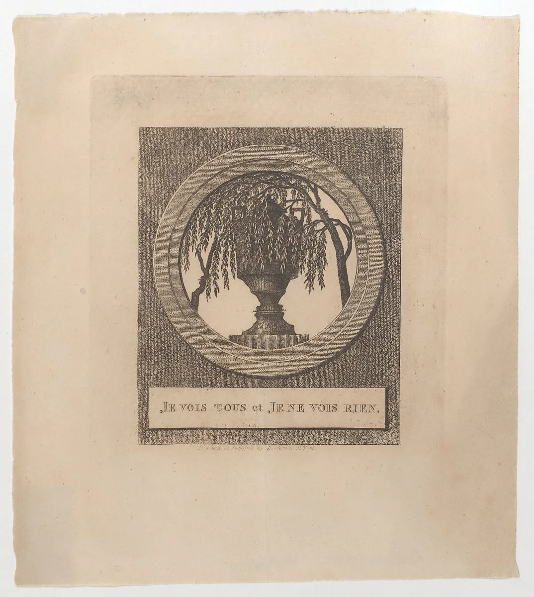 I see everything and I see nothing (Je vois tout et je ne vois rien), with hidden silhouettes of the French royal family — D. Martin|Marie Antoinette, Queen of France|Louis XVI, King of France|Marie Thérèse Charlotte of France|Louis XVII