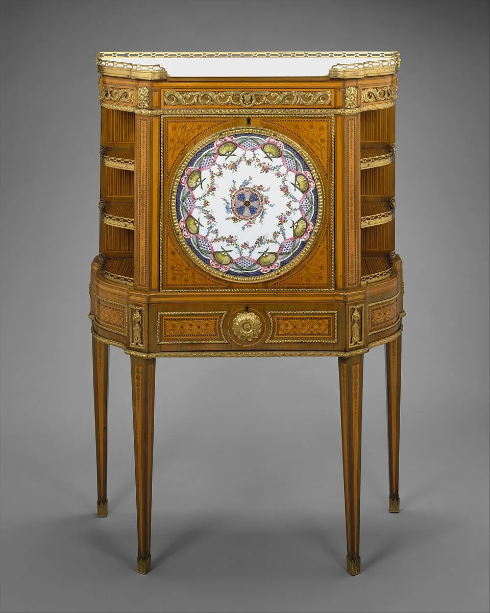Drop-front desk (secrétaire à abattant or secrétaire en cabinet) — Sèvres Manufactory|Roger Vandercruse, called Lacroix