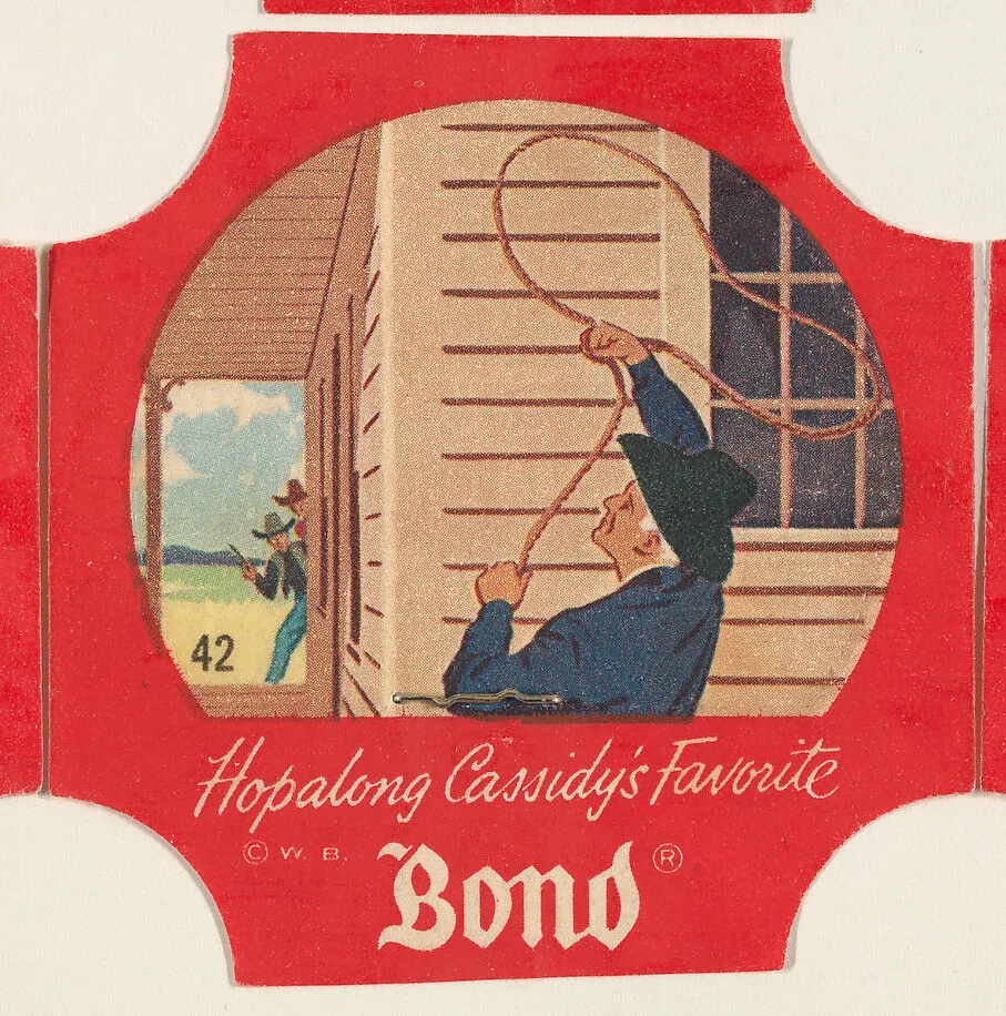 No. 42, from the Hopalong Cassidy bread labels series (D290-8) issued by Bond Bread — Bond Bread|Warner Bros