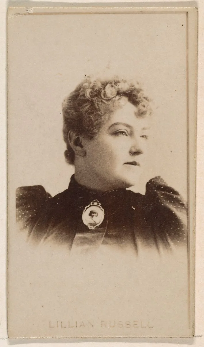 Lillian Russell, from the Actresses series (N245) issued by Kinney Brothers to promote Sweet Caporal Cigarettes — Kinney Brothers Tobacco Company