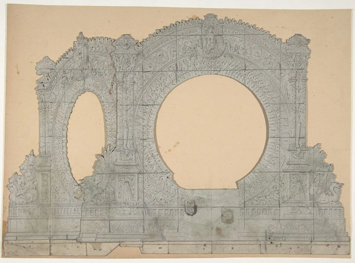 Design for a Stage Set at the Opéra, Paris — Eugène Cicéri