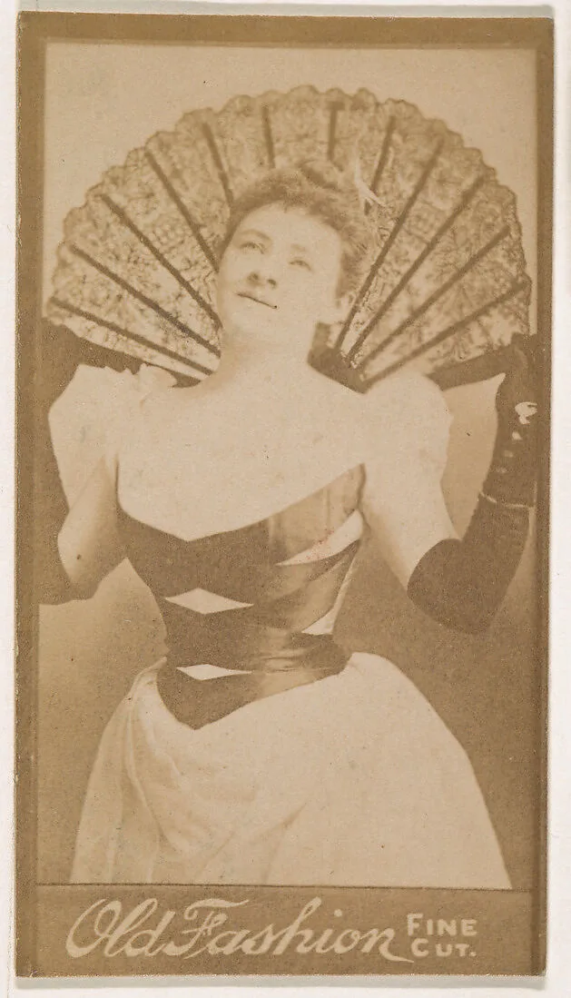 Actress holding large fan, from the Actresses series (N664) promoting Old Fashion Fine Cut Tobacco — Unknown