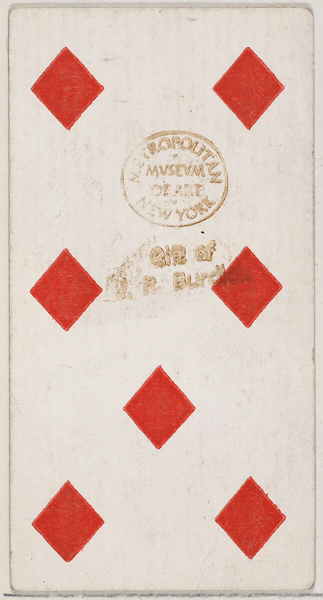 Seven Diamonds, from the Playing Cards series (N84) to promote Turkish Cross-Cut Cigarettes for W. Duke, Sons and Co. — W. Duke, Sons & Co.