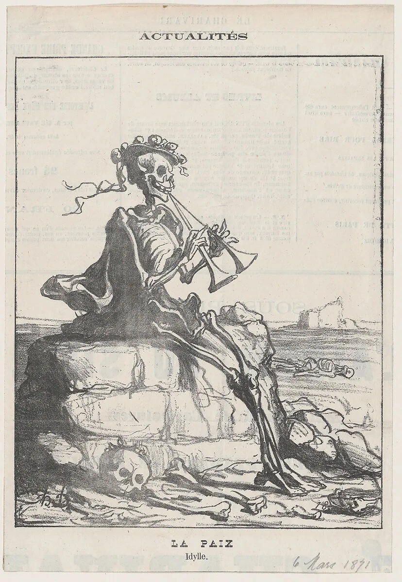 Peace, an idyll, from 'News of the day,' published in Le Charivari, March 6, 1871 — Honoré Daumier