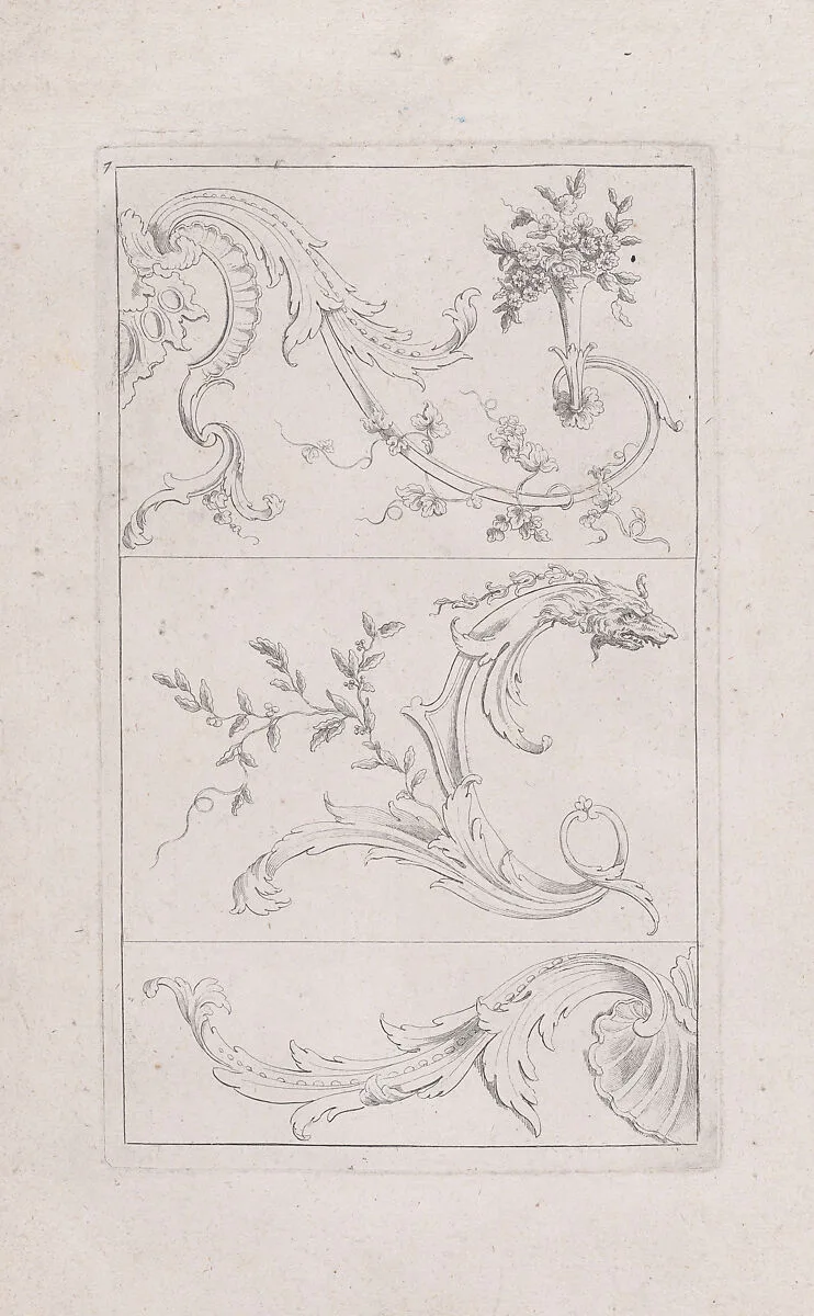 Livre Nouveau de Prinsipes D'Ornemens..., Plate 7 — Nicolas Guérard