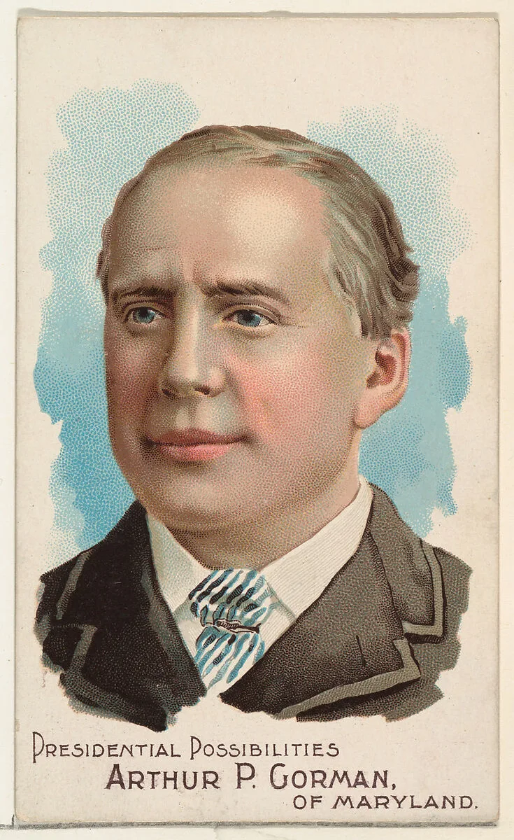 Arthur P. Gorman of Maryland, from the Presidential Possibilities series (N124) issued by Duke Sons & Co. to promote Honest Long Cut Tobacco — The Giles Company|W. Duke, Sons & Co.