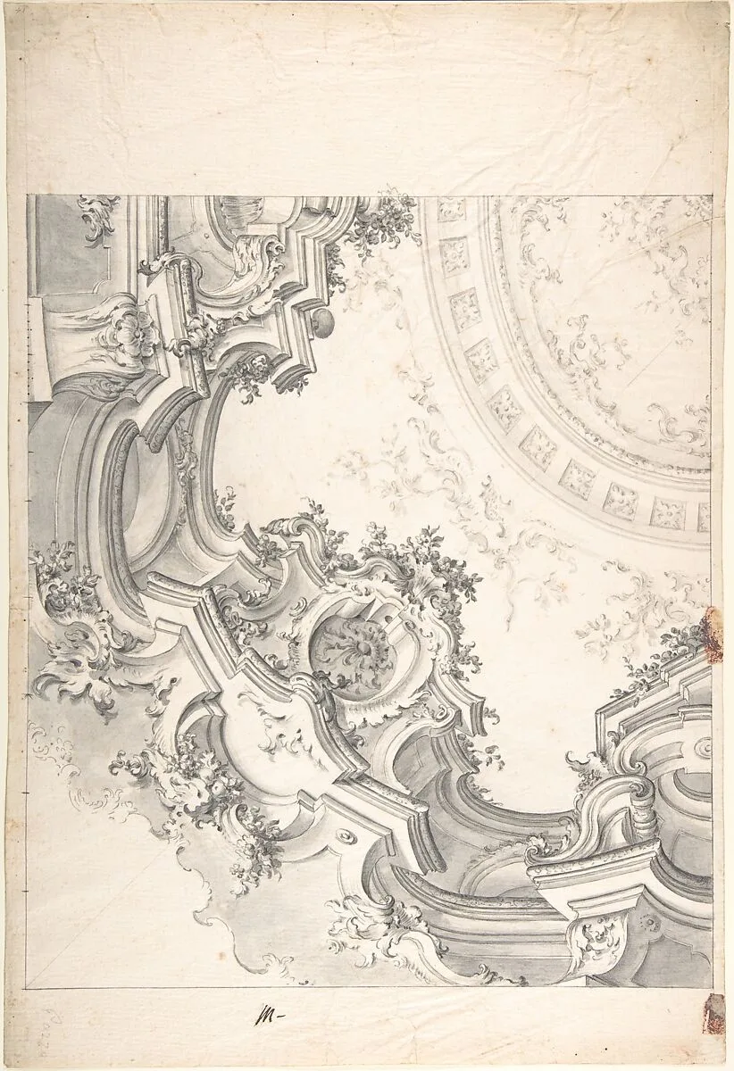 Design for 1/4 of a Ceiling — Anonymous, Italian, Piedmontese, 18th century