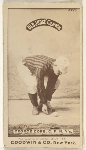 George F. "Piano Legs" Gore, Center Field, New York, from the Old Judge series (N172) for Old Judge Cigarettes