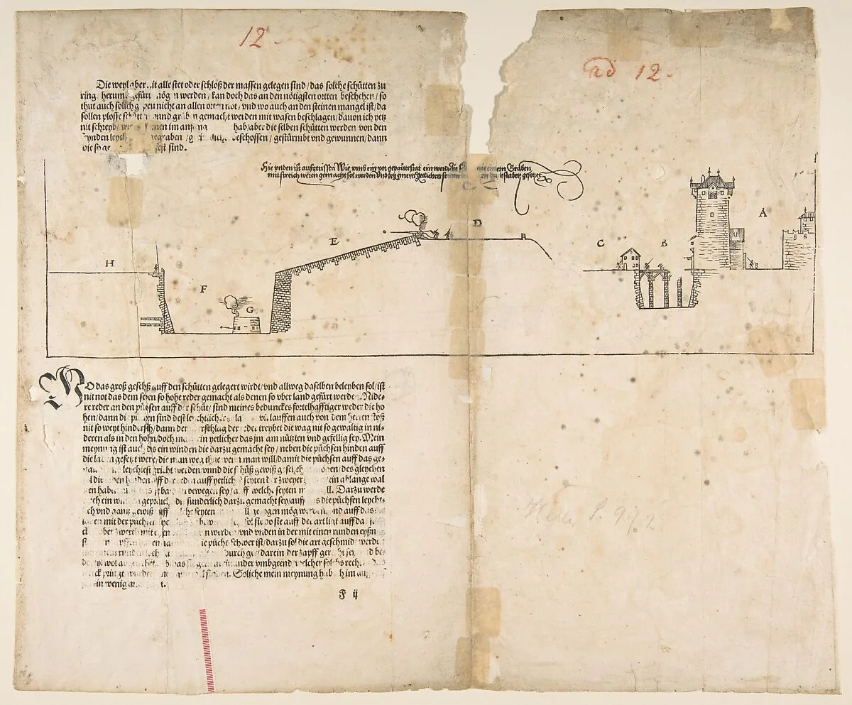 Last Illustration from Dürers Treatise on Fortification, Nuremberg, 1527 — Albrecht Dürer