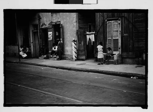 [People on Burgundy Street in French Quarter, New Orleans, Louisiana]
