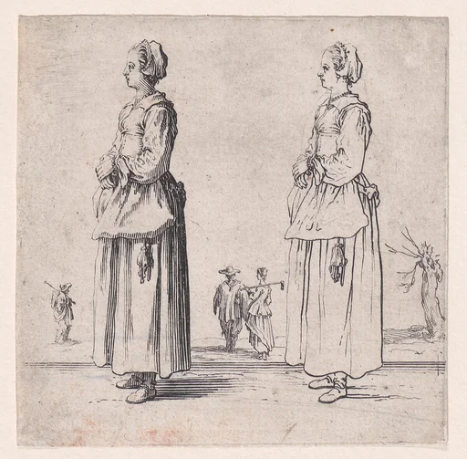 La Paysanne Tournée a Gauche, les Mains Appuyées l'Une sur l'Autre (The Peasant Woman Turned to the Left, One Hand Placed in the Other), from Varie Figure (Various Figures)