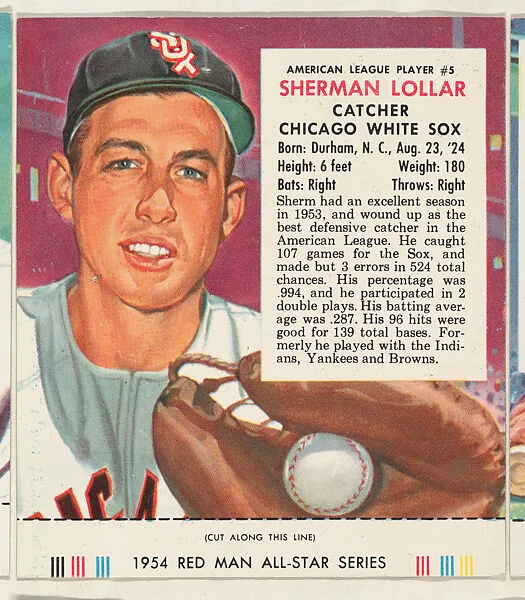 Sherman Lollar, from the Major League All Stars series (T234), issued by Red Man Chewing Tobacco — Red Man Chewing Tobacco