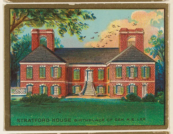 Stratford House, Birthplace of General Robert E. Lee, from the "Historic Homes" series (T69), issued with Helmar Cigarettes by S. Anargyros Tobacco Company — S. Anargyros Tobacco Company