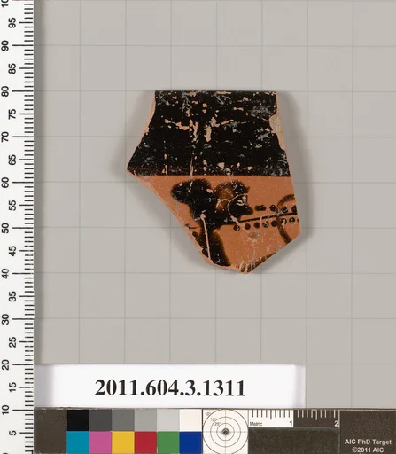 Terracotta rim fragment of a skyphos (deep drinking cup)