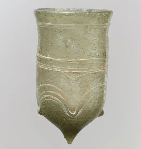 Glass Bell Beaker with White Trails