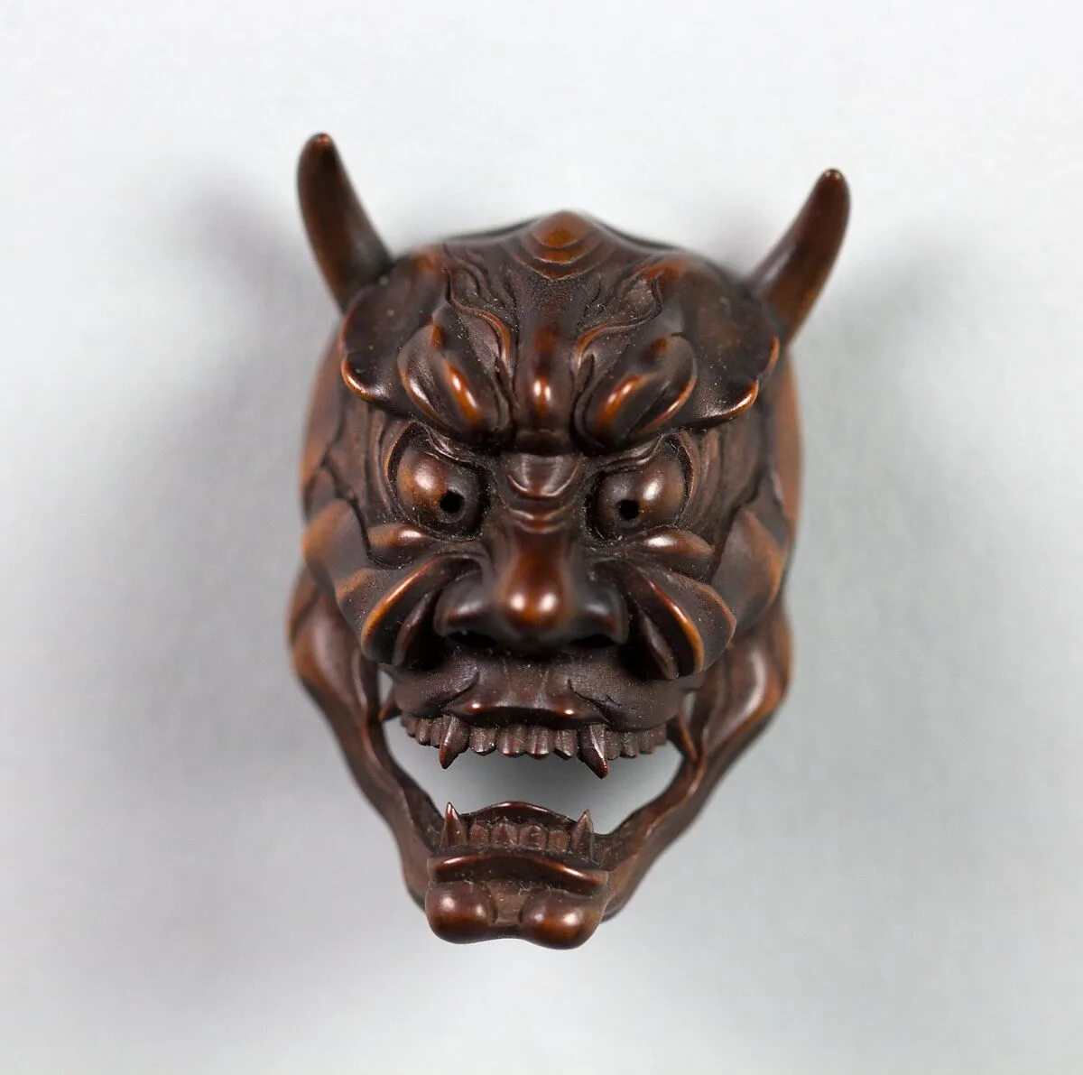 般若面木彫根付|Netsuke of Hannya Noh Mask — Unknown
