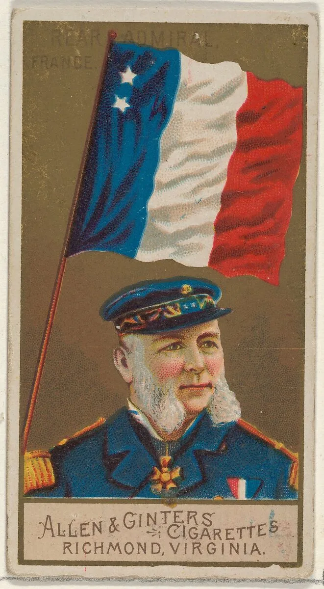 Rear Admiral, France, from the Naval Flags series (N17) for Allen & Ginter Cigarettes Brands — Allen & Ginter