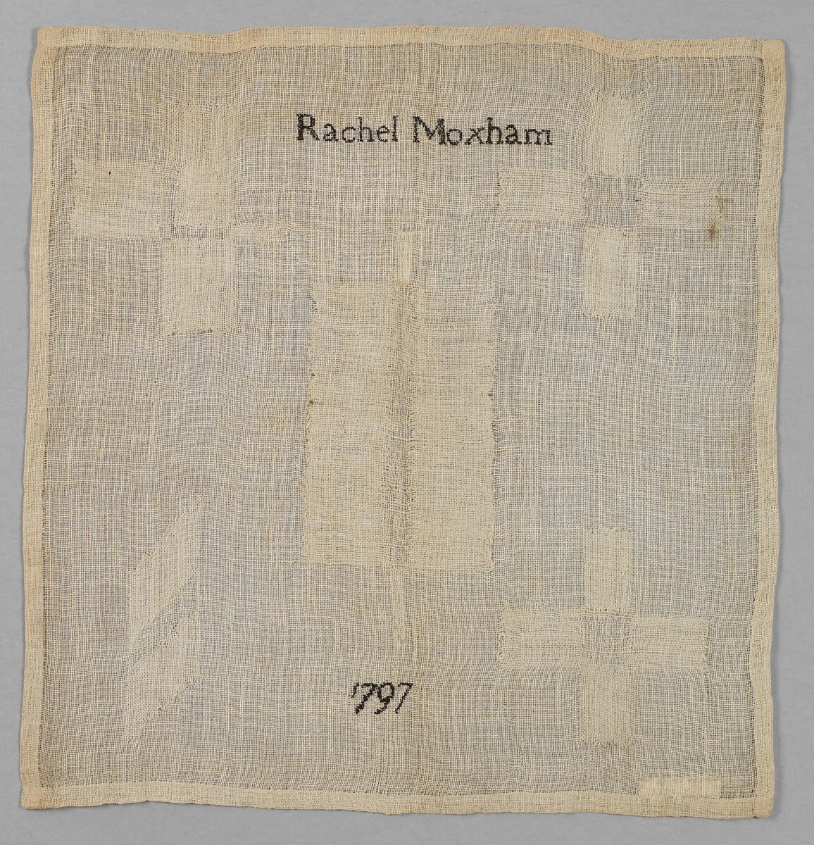 Embroidered darning sampler — Unknown