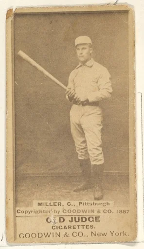 George Frederick "Doggie" Miller, Catcher, Pittsburgh, from the Old Judge series (N172) for Old Judge Cigarettes