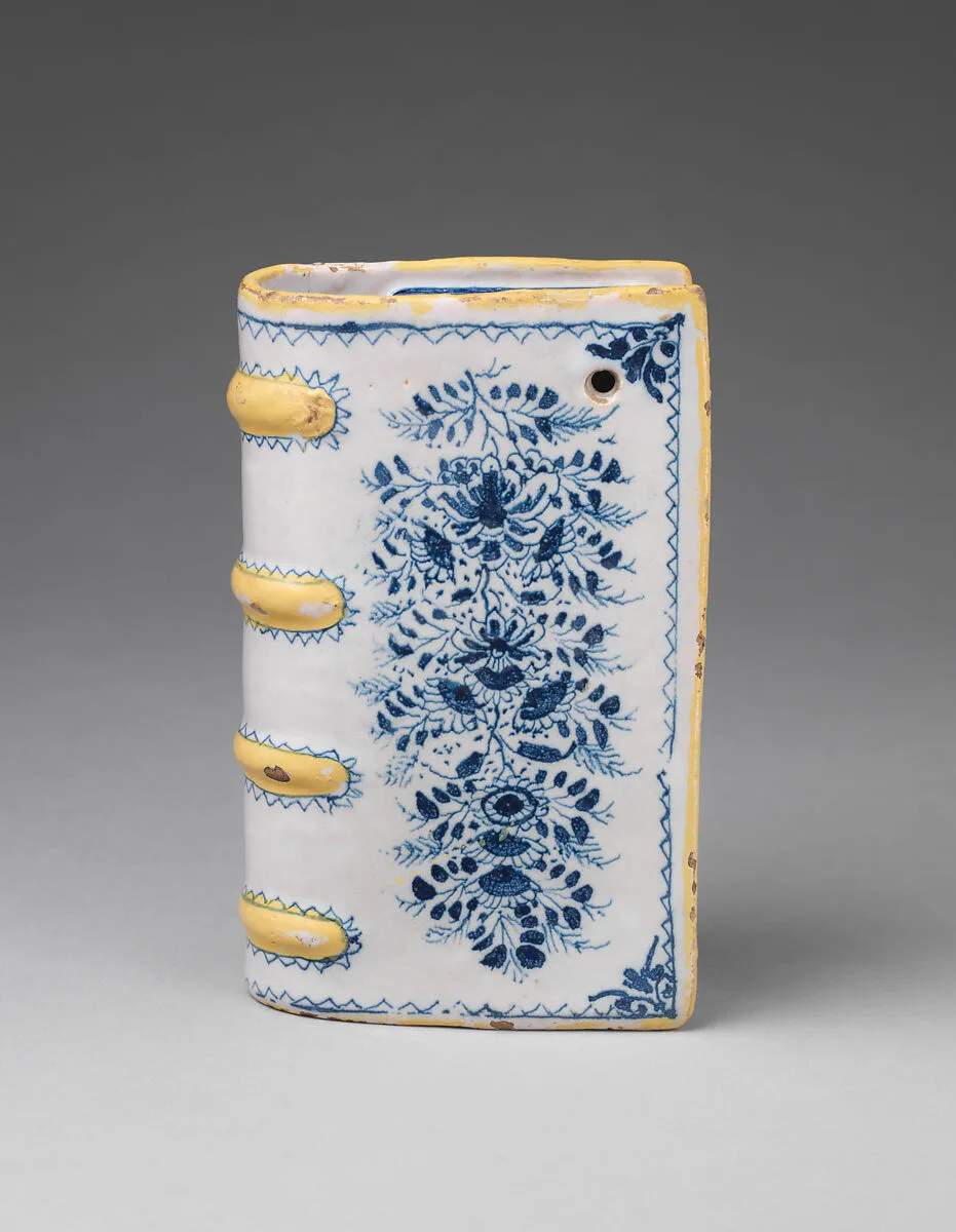 Hand warmer or flask in the shape of a book — Unknown