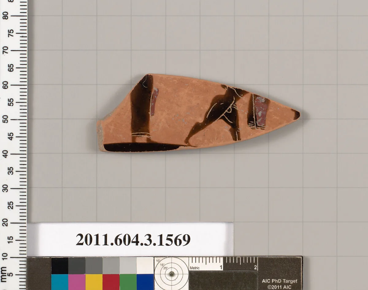 Terracotta fragment of a kylix: Band cup (drinking cup) — Unknown