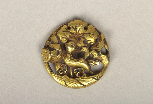 금제 연꽃 새 무늬 장식 고려|金製 蓮花鳥文 裝飾 高麗|Ornament with bird among lotuses