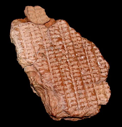 Cuneiform tablet: number-syllabary