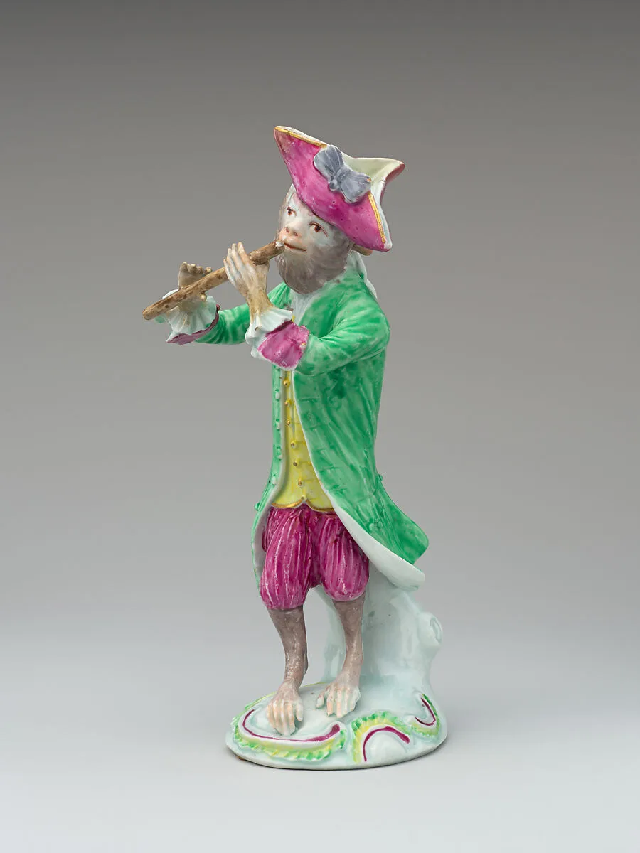 Monkey musician (part of a set) — Derby Porcelain Manufactory