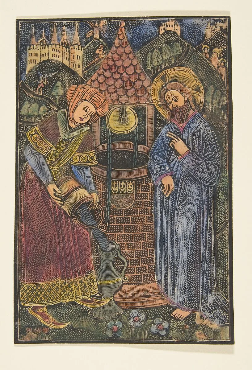 Christ and the Woman of Samaria (Schr. 2215) — Master with the Cologne Arms