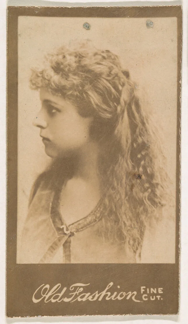 Portrait of actress in profile, from the Actresses series (N664) promoting Old Fashion Fine Cut Tobacco — Unknown
