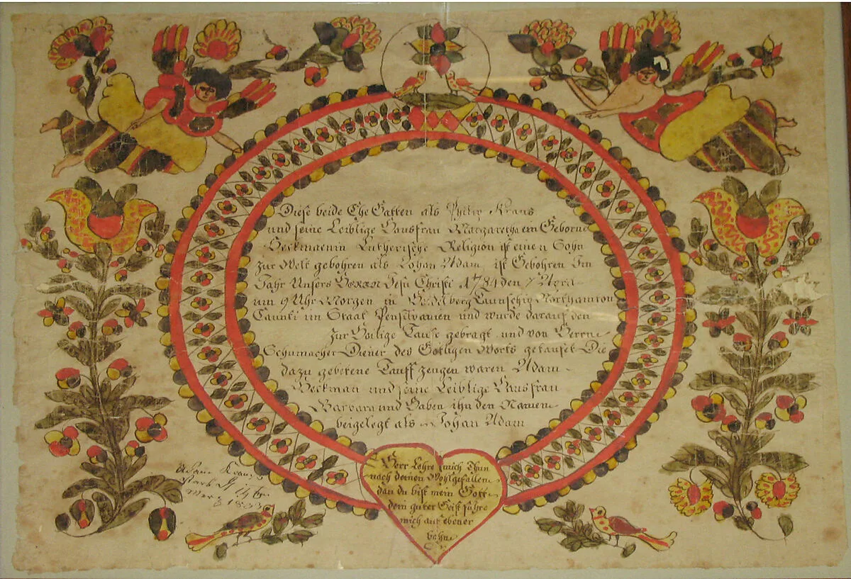 Birth and Baptismal Certificate — Unknown