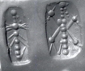 Stamp seal (cubical) with three-figure contests and divine beings