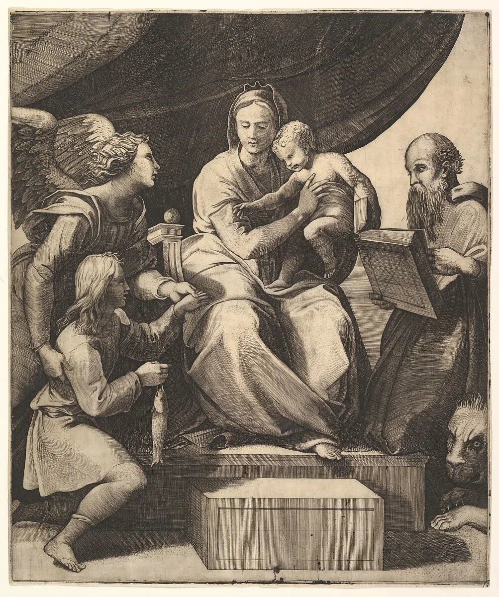 The Virgin of the Fish — Raphael (Raffaello Sanzio or Santi)|Marcantonio Raimondi|Marco Dente