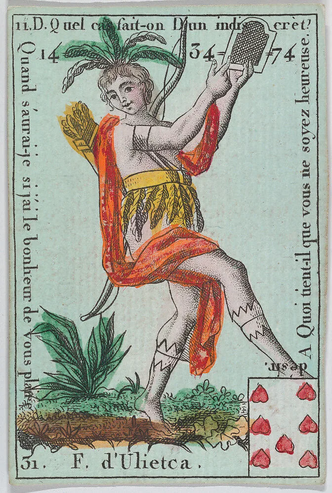 F. d' Ulietca from playing cards "Jeu d'Or" — Anonymous, French, 18th century