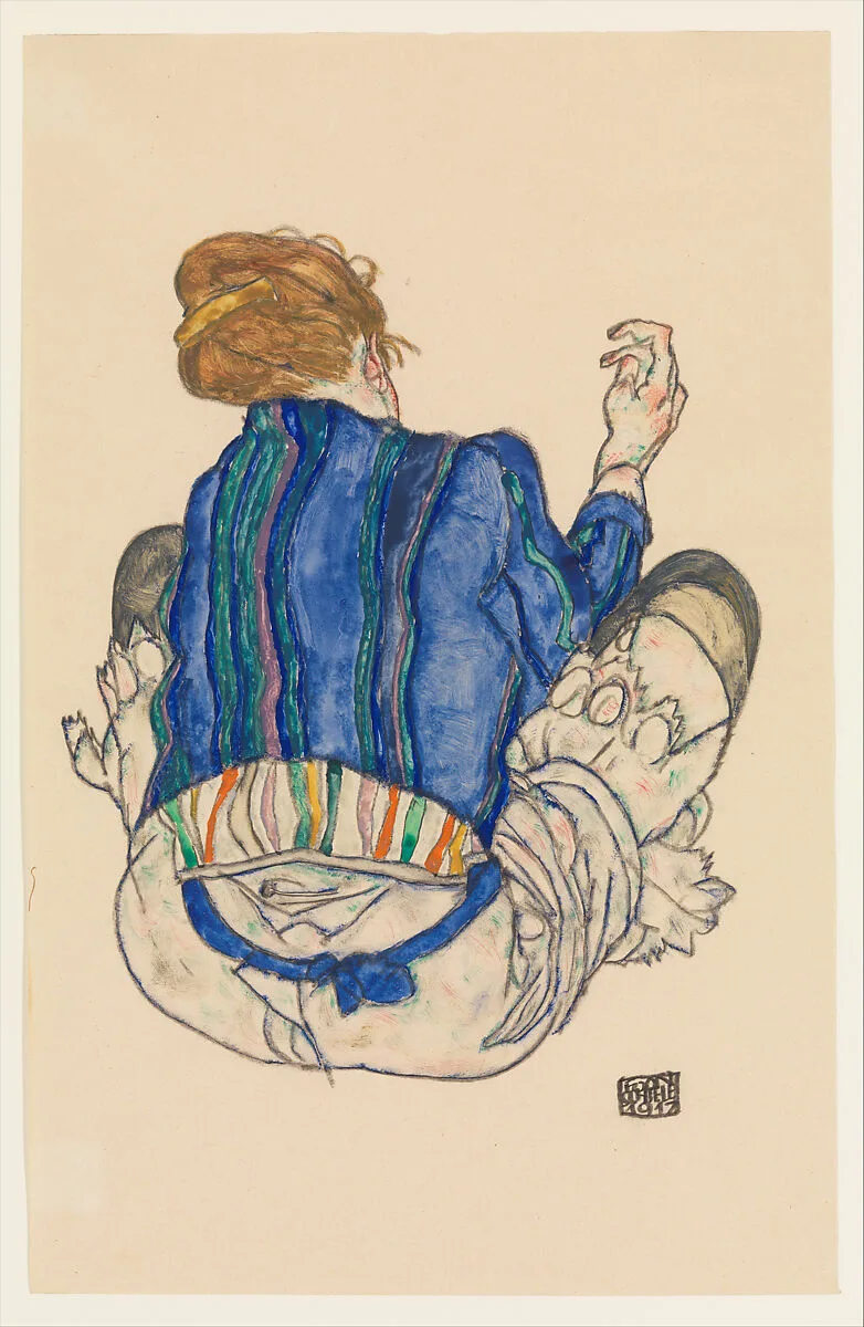 Seated Woman, Back View — Egon Schiele