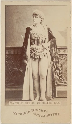 Carrie Behr, Corsair Co., from the Actors and Actresses series (N45, Type 6) for Virginia Brights Cigarettes
