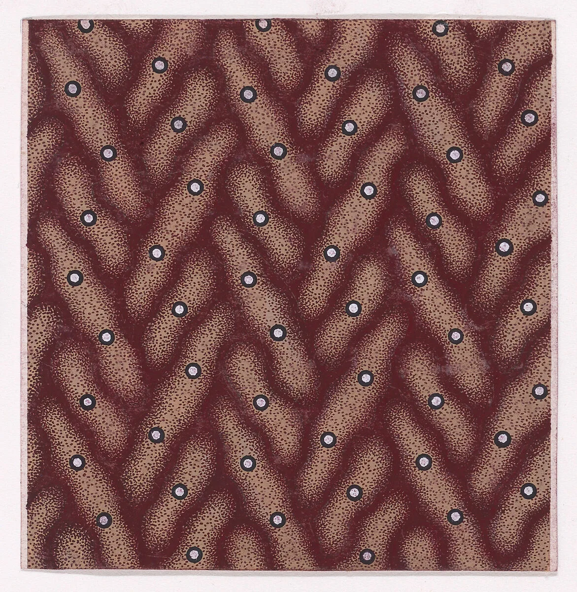 Textile Design with Scattered Pearls over an Abstract Background — Anonymous, Alsatian, 19th century