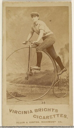 Card 38, from the Girl Cyclists series (N49) for Virginia Brights Cigarettes