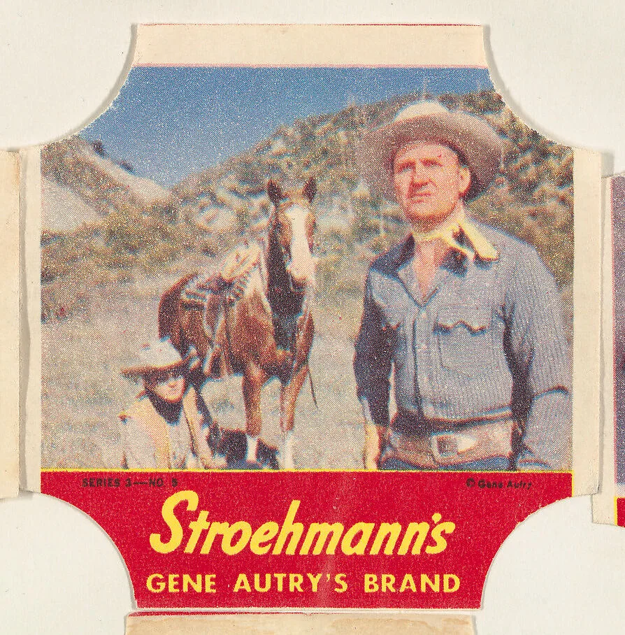 Gene Autry's Brand, Series 3, No. 5, from the Gene Autry's Brand bread end labels series (D290-7) issued by Stroehmann Bread Company — Stroehmann Bread Company
