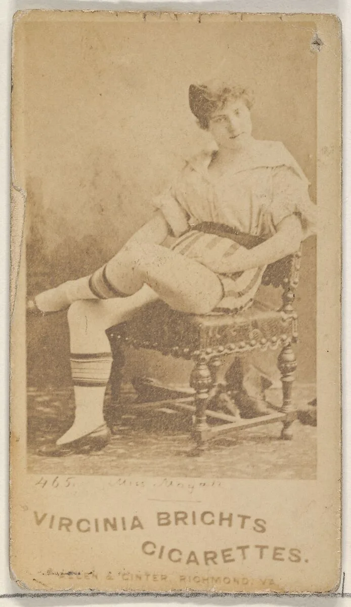 Card 465, Miss Mayall, from the Actors and Actresses series (N45, Type 5) for Virginia Brights Cigarettes — Allen & Ginter