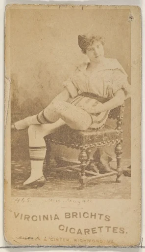 Card 465, Miss Mayall, from the Actors and Actresses series (N45, Type 5) for Virginia Brights Cigarettes