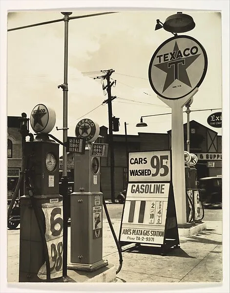 Gasoline Station, Tremont Avenue and Dock Street, Bronx, New York — Berenice Abbott