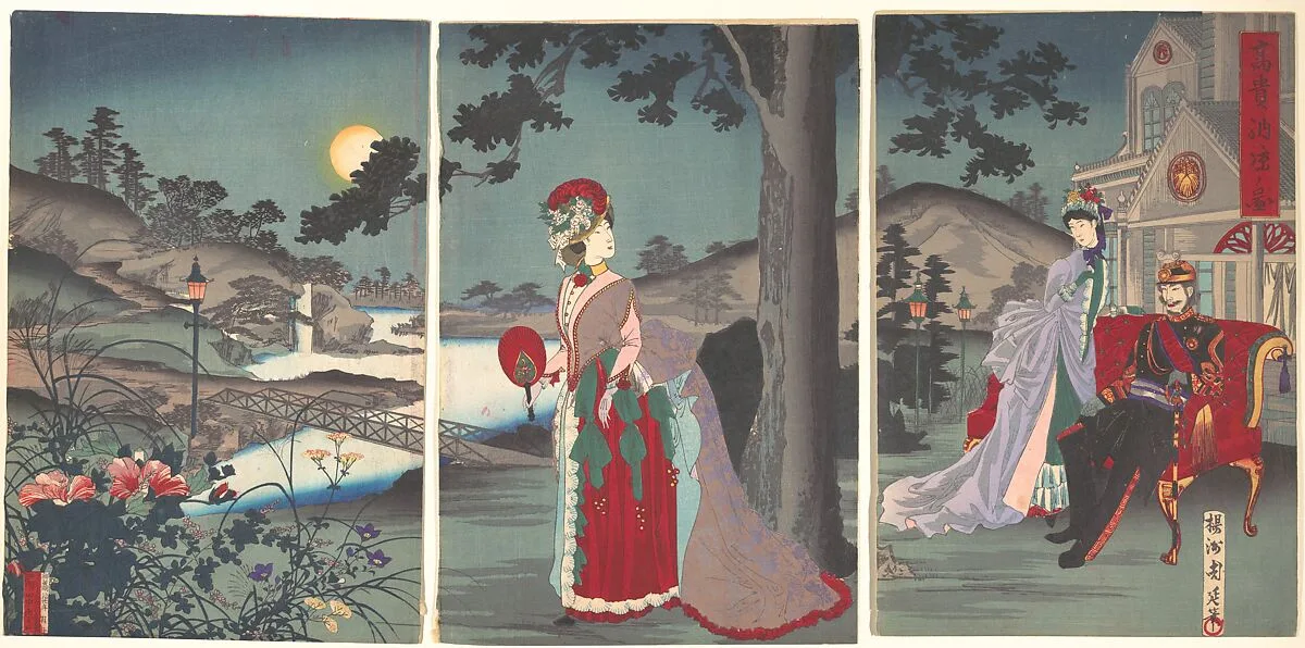 『高貴納涼ノ図』|Nobility in the Evening Cool (Koki nōryō no zu) — Yōshū (Hashimoto) Chikanobu