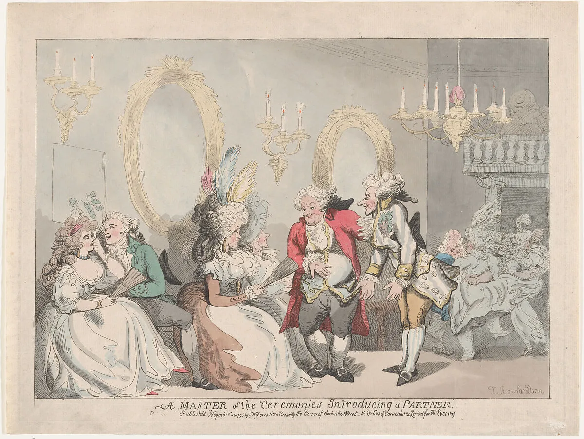 A Master of the Ceremonies Introducing a Partner — Thomas Rowlandson|S. W. Fores