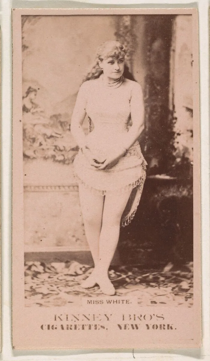 Miss White, from the Actresses series (N245) issued by Kinney Brothers to promote Sweet Caporal Cigarettes — Kinney Brothers Tobacco Company