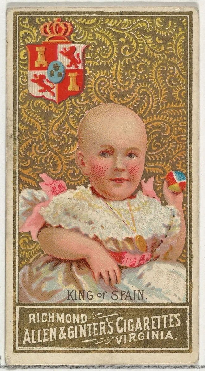 King of Spain, from World's Sovereigns series (N34) for Allen & Ginter Cigarettes — Allen & Ginter